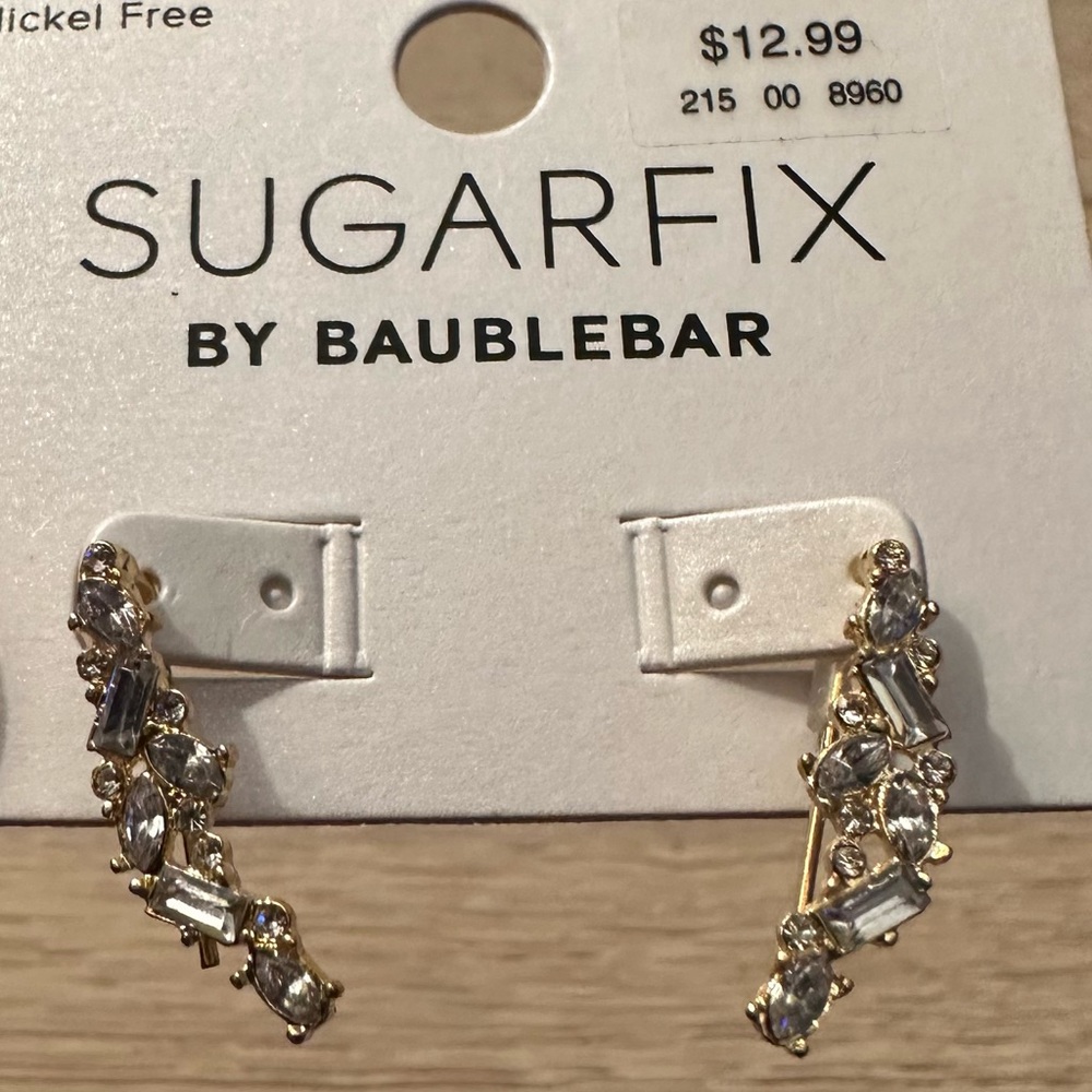 SugarFix BaubleBar Faux Diamond Gold Earrings